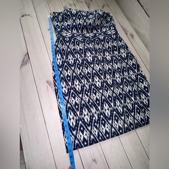 Banana Republic Blue & White Strapless Sheath Dress Size 16 Lined Formal Dressy - Picture 9 of 12